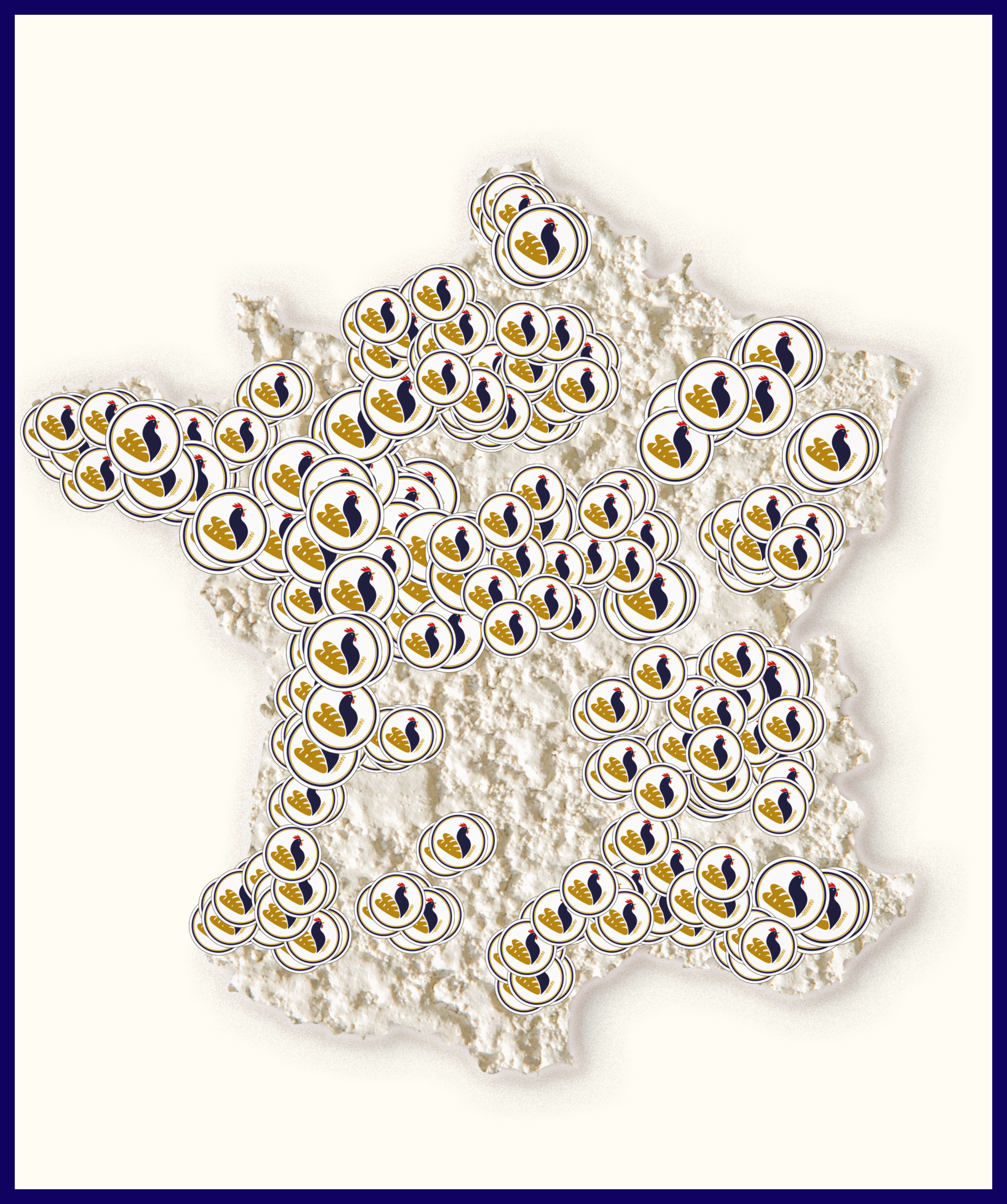 Carte de France des 350 boulangeries adhérentes France Boulangerie